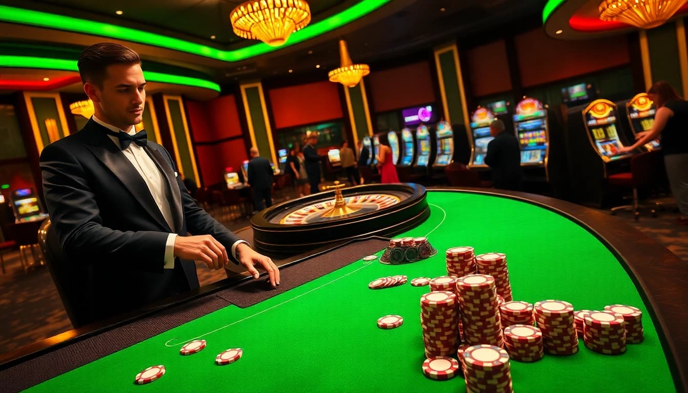 Engage with DU88.COM at an elegant poker table showcasing thrilling gambling excitement.