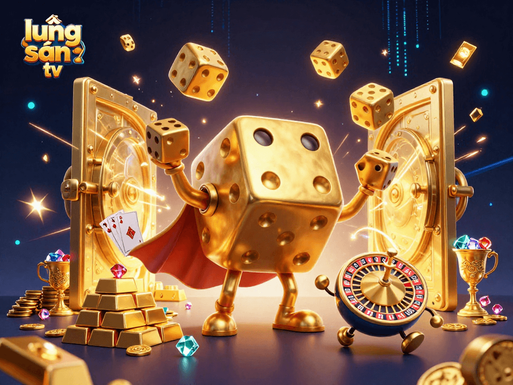 lương sơn tv celebrates live sports betting with thrilling 3D golden dice and casino elements