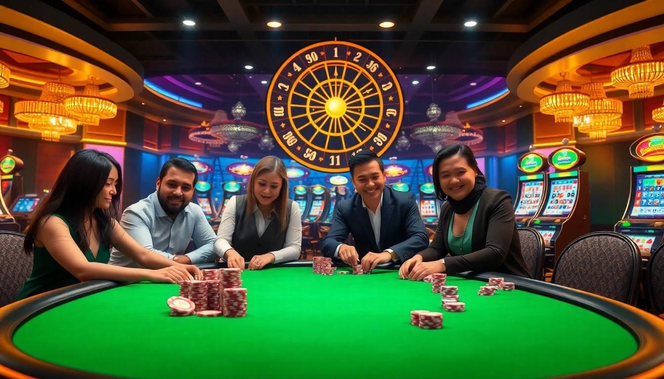 Engaging poker game scene representing Nhà Cái VB88, filled with chips, cards, and excitement.