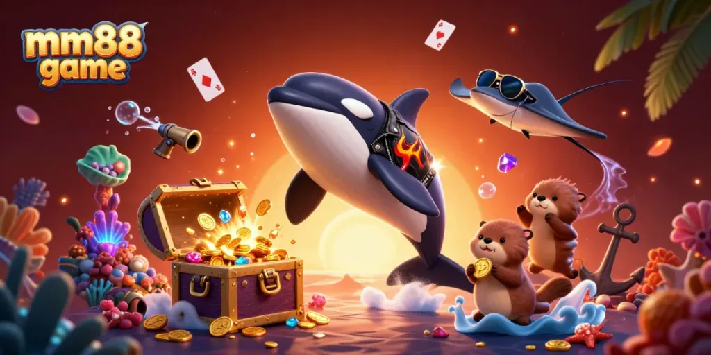 Engage in thrilling adventures with mm88 game featuring vibrant sea creatures and casino elements!