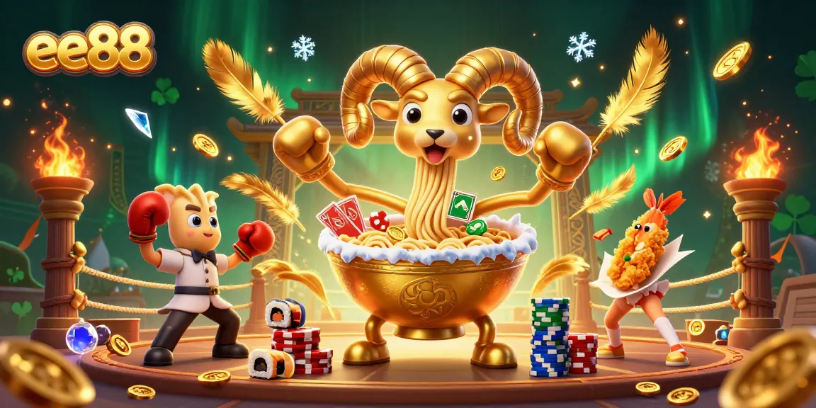 Experience thrilling casino action at ee88 with vibrant ramen bowl characters and dynamic gaming elements.