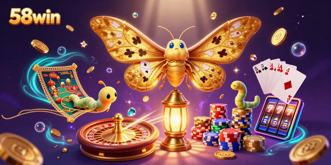 Experience thrilling gaming action at 58win with a vibrant casino scene featuring lush details.