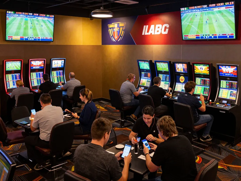CM88 bettors engaging in vibrant sports betting atmosphere with live event screens.