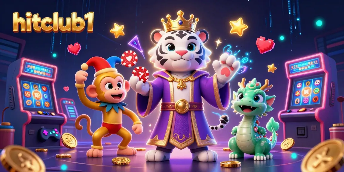 Experience thrilling wins at hitclub1 with a vibrant 3D casino scene featuring lively characters and gaming elements.