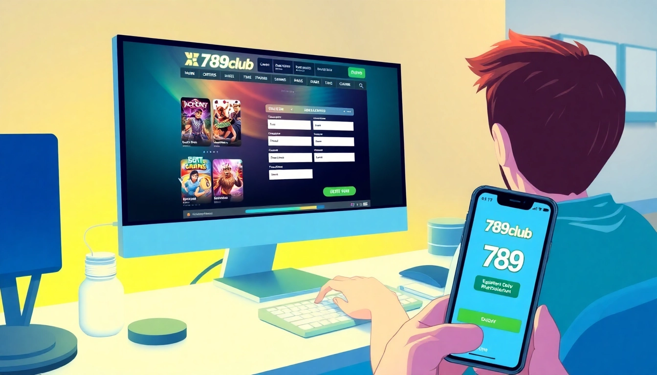 Step-by-step Hướng Dẫn Đăng Ký 789club Chi Tiết Và Dễ Hiểu on an engaging online gaming interface.