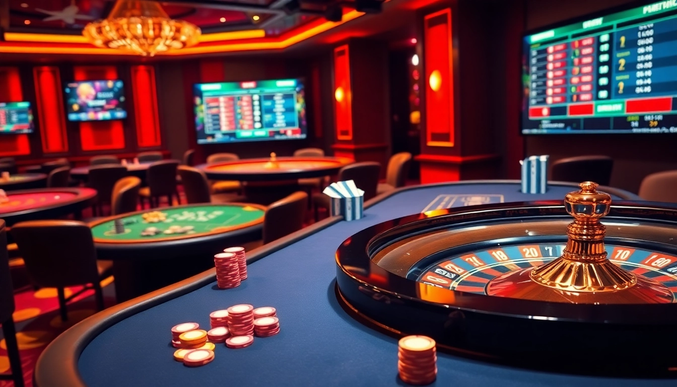 Experience thrilling gameplay at nhà cái sky88 with vibrant casino tables and engaging betting action.
