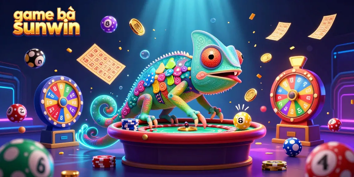 Experience game bài sunwin with vibrant casino elements and winning scenes in a dazzling 3D illustration.
