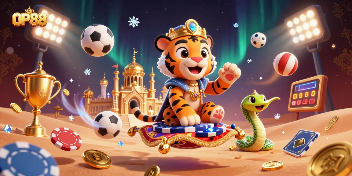 Experience thrilling gambling action with OP88's vibrant casino scene showcasing games and excitement.