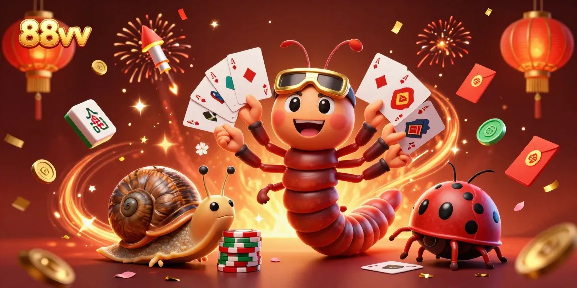 88vv players enjoying a vibrant casino scene with a millipede dealer and bonus elements.