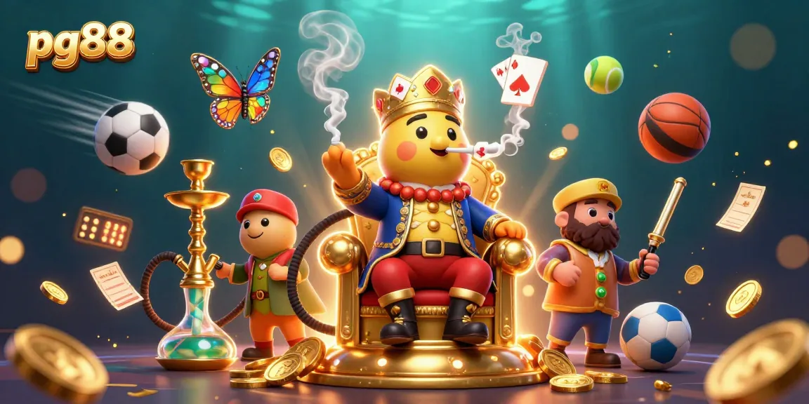 Experience pg88 action with a vibrant casino scene featuring oversized characters and dynamic elements.