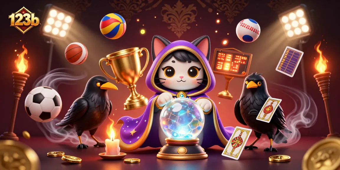 Engage with 123b as a mystical cat and raven unveil exciting betting strategies in a dynamic casino scene.